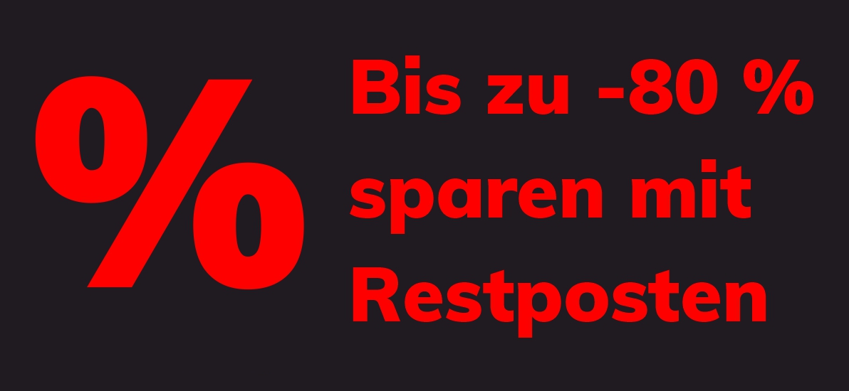 Restposten bis zu 80 % sparen